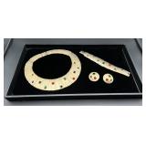 Les Bernard Gold Tone Egyptian Cleopatra Set