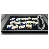 Vintage 14-pairs Glass Bead Earrings & 1- Glass...