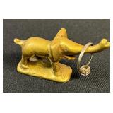 Brass Elephant Trunk Up Good Luck Figurine