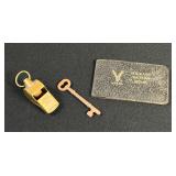 US Army Brass Whistle / Skeleton Key / Ration Book