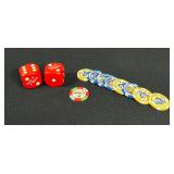 Poker Chips & 2-Lake Tahoe Large Dice