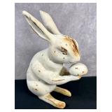 Cast Iron Rabbit Door Stop Garden Figure