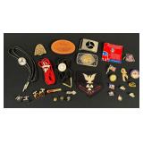 Mixed Collection Pins / Buckles / Bolo