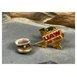 UAW 24k GP & UCT 1/20 10k GF Lapel Pins