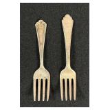 Lunt & Wester Sterling Silver Childï¿½s Forks (2)