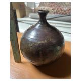 HAND TURNED CERAMIC VASE, SIGNED