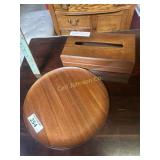 WALNUT TISSUE BOX HOLDER & JAPANESE TRAY