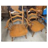 PAIR VINTAGE WOOD CHAIRS