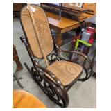 VINTAGE THONET ROCKING CHAIR W/ ORIGINAL CANE