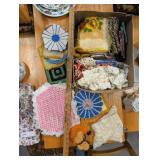LOT HAND MADE KITCHEN ITEMS & DOILIES