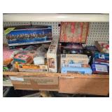 2 BOX LOT OF PUZZLES & VINTAGE GAMES