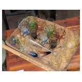 LOT VINTAGE COLORED GLASSWARE