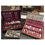 2 ROGERS BROS. SILVER PLATE SETS IN CASES +MISC.