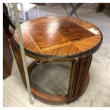 ART DECO SIDE TABLE W/ INLAY TOP & FLUTED SIDES