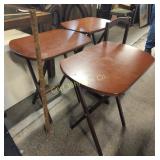 SET OF 3 FOLDING TV TRAYS W/ RACK
