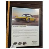 FRAMED VINTAGE PORCHE ADVERTISEMENT