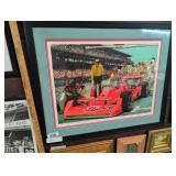 LARGE FRAMED & SIGNED STP FORMULA ONE ART