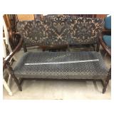 1800's BENCH W/ ORIGINAL UPOLSTERY(?)