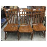 3 WOOD DINING CHAIRS