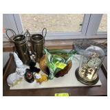 GROUP OF DECORATIVE ITEMS, ANNIVERSARY CLOCK, SERV