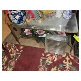 GLASS TOP COFFEE TABLE, 37 IN X 19 IN X 19 IN, NO