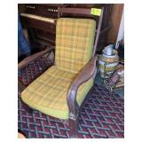 ANTIQUE RECLINING WOODEN ARM CHAIR