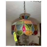 TIFFANY STYLE HANGING LAMP WITH CRACK