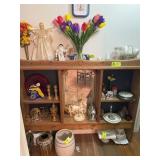 WOODEN SHELF UNIT, 66 IN X 9 IN X 53 IN