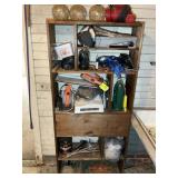 CONTENTS ON SHELF INCLUDING PAINT SUPPLIES