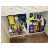 CONTENTS UNDER KITCHEN SINK, CLEANERS, ETC