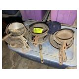 GROUP OF CAST IRON, VARIOUS SIZES