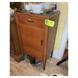 ONE DOOR, ONE DRAWER WOODEN MEDICAL CABINET, 20 IN