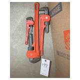 GROUP OF PITTSBURGH PIPE WRENCHES, 8 IN, 14 IN AND