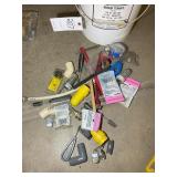 BUCKET WITH MISC PLUMBING RELATED ITEMS, PIPE CUTT
