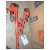 GROUP OF PITTSBURGH PIPE WRENCHES, 8 IN, 14 IN AND