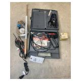 GROUP OF SOLDERING GUNS, WELLER IN CASE, OTHERS, A