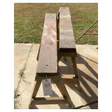 PAIR OF WOODEN SAW HORSES