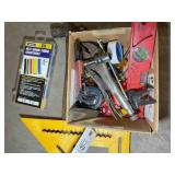 BOX CONTAINING MISC HAND TOOLS, VISE GRIPS, BALL P