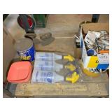 CONTENTS ON BOTTOM OF CART INCLUDING SPRAY BOTTLES