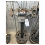 MILWAUKEE AC BENCH GRINDER ON CUSTOM PEDESTAL