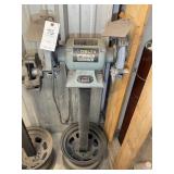 DELTA 8 IN BENCH GRINDER ON CUSTOM PEDESTAL