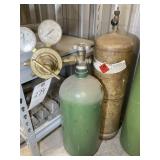 ACETYLENE  TANK AND OXYGEN TANK WITH GAUGES