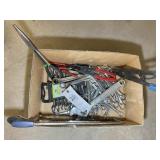 BOX OF MISC HAND TOOLS INCLUDING, PITTSBURGH WRENC
