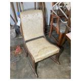VINTAGE UPHOLSTERED ROCKING CHAIR, 16 IN SEAT HEIG