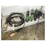 TWO WORK LIGHTS, DRILL MASTER ANGLE GRINDER AND HI