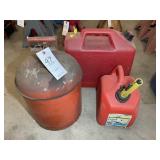 EAGLE 5 GALLON METAL GAS CAN, 5 GALLON PLASTIC GAS