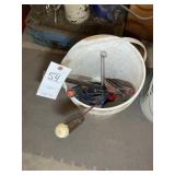 5 GALLON BUCKET CONTAINING MISC TOOLS, FILES, PRYB