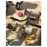 PUSH REEL MOWER, BACKPACK SPRAYER AND HAND SPREADE