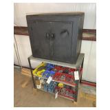 METAL 2 DOOR CABINET 30 IN X 27 IN X 19 IN AND 3 T