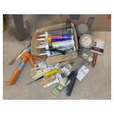 GROUP INCLUDING PAINT BRUSHES, ROLLERS, CAULKING
